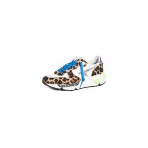 Golden Goose Running Sole Sneakers - 9 - Leopard Pony/Silver